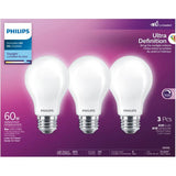 8W A19 Medium Base Daylight Dimmable LED Light Bulbs - 3 Pack