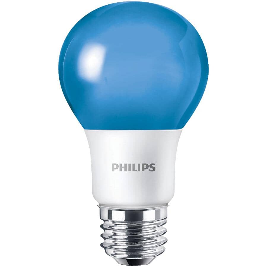 8W A19 Medium Base Non-Dimmable Blue LED Light Bulb