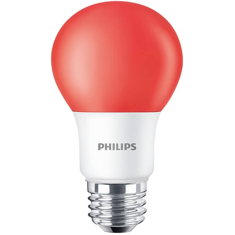 8W A19 Medium Base Non-Dimmable Red LED Light Bulb