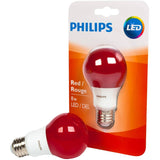 8W A19 Medium Base Non-Dimmable Red LED Light Bulb
