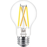 8W A19 Medium Base Ultra Definition Bright White Dimmable LED Light Bulbs - Clear Glass, 2 Pack