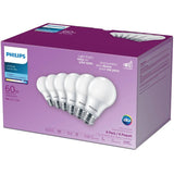 9W A19 Medium Base Daylight LED Light Bulbs Non-Dimmable - 6 Pack