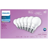 9W A19 Medium Base Daylight LED Light Bulbs Non-Dimmable - 6 Pack