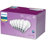 9W A19 Medium Base Soft White LED Light Bulbs Non-Dimmable - 6 Pack