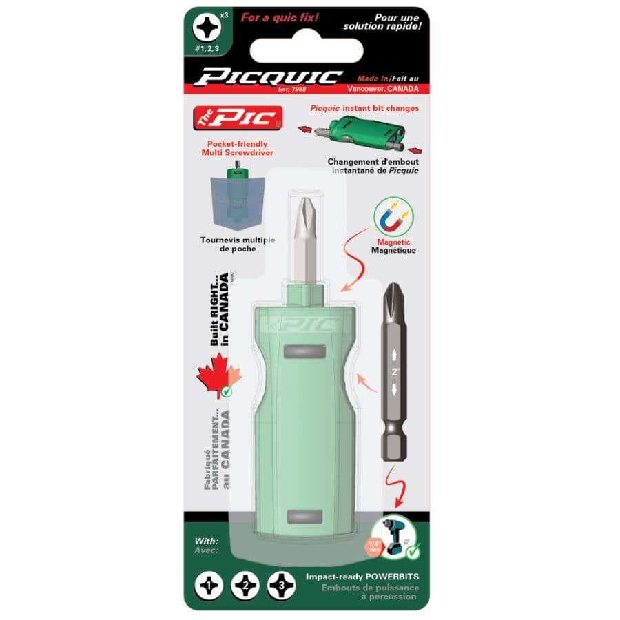 The Pic 3-Piece Phillips Multi-Bit Screwdriver Set