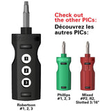 The Pic 3-Piece Robertson Multi-Bit Screwdriver Set