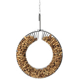 Coil Wreath Peanut Bird Feeder - Black