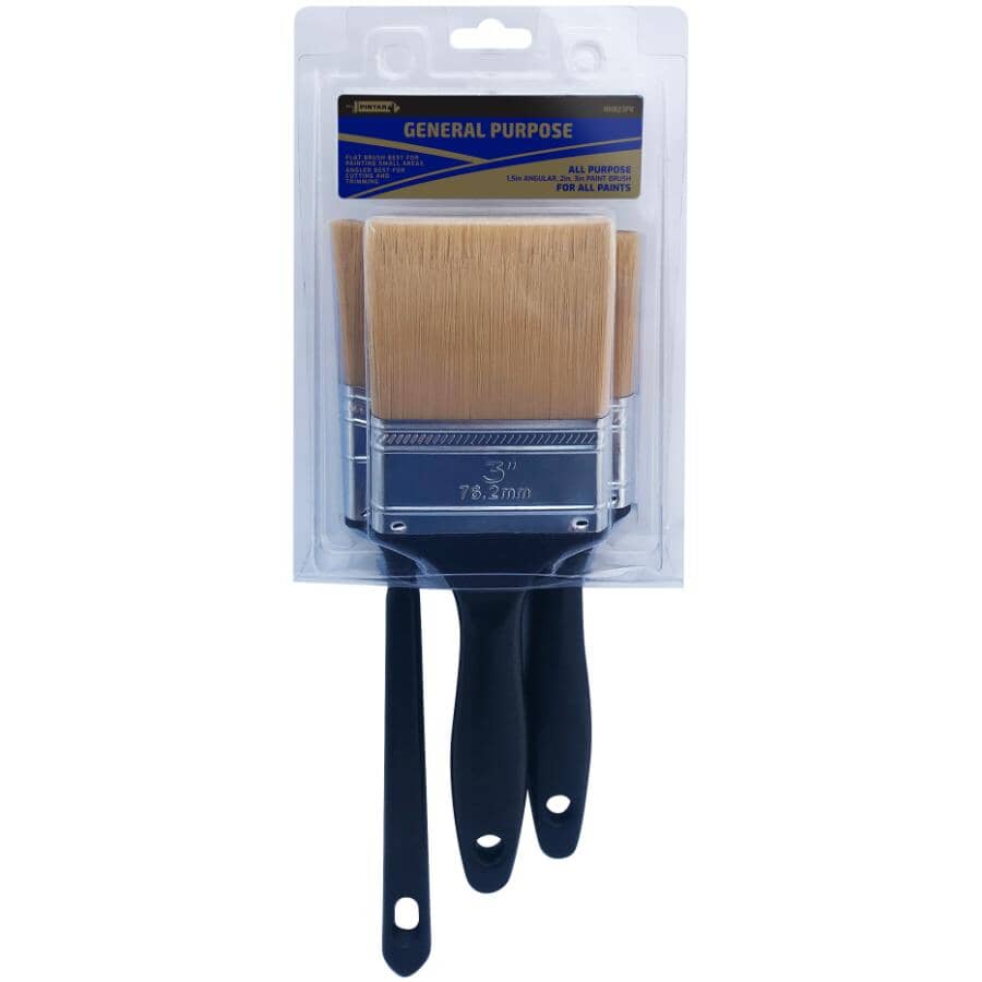 Synthetic Paint Brush Set - 3 Pieces