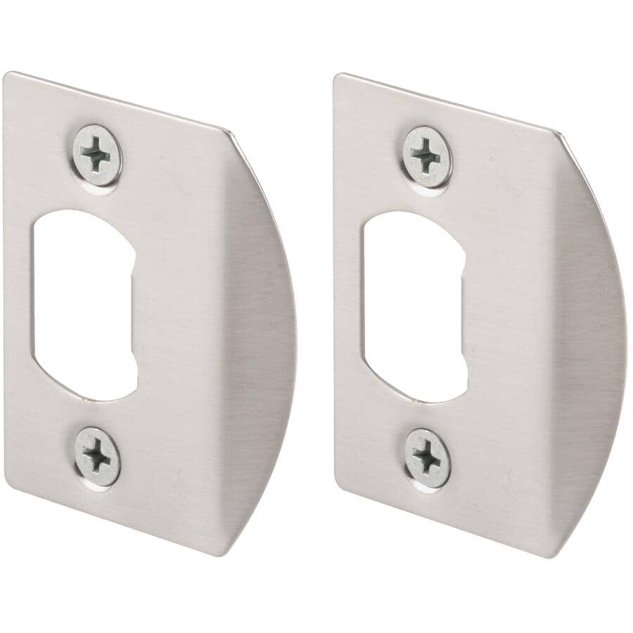 2 Pack Satin Nickel Door Strike Plates