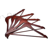 Wooden Mahogany Clothes Hangers - 5 Pack