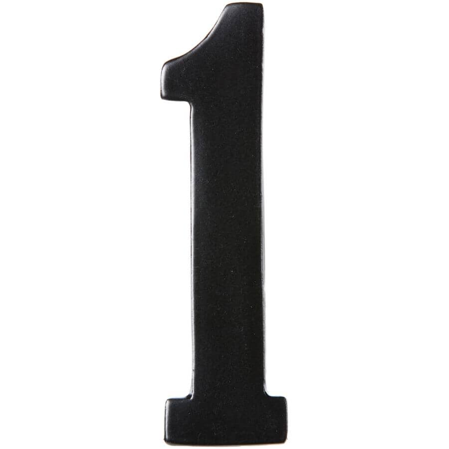 3.5" Aluminum Nail-On '1' House Number - Black
