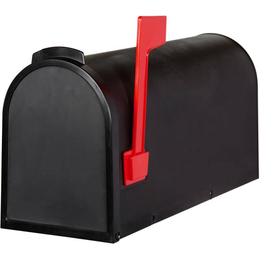 Black Plastic Rural Mailbox