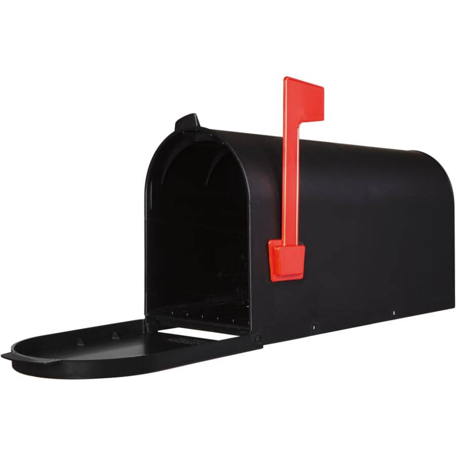 Black Plastic Rural Mailbox