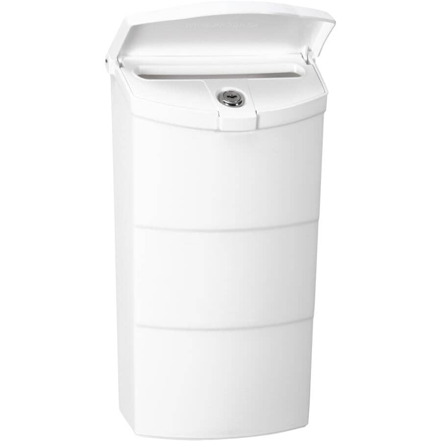White Plastic Vertical Wall Mount Locking Mailbox