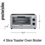4-Slice Toaster Oven with Broiler (31260) - Metallic Silver & Black