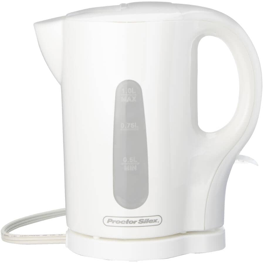 Cordless Kettle - White, 1000W, 1 L