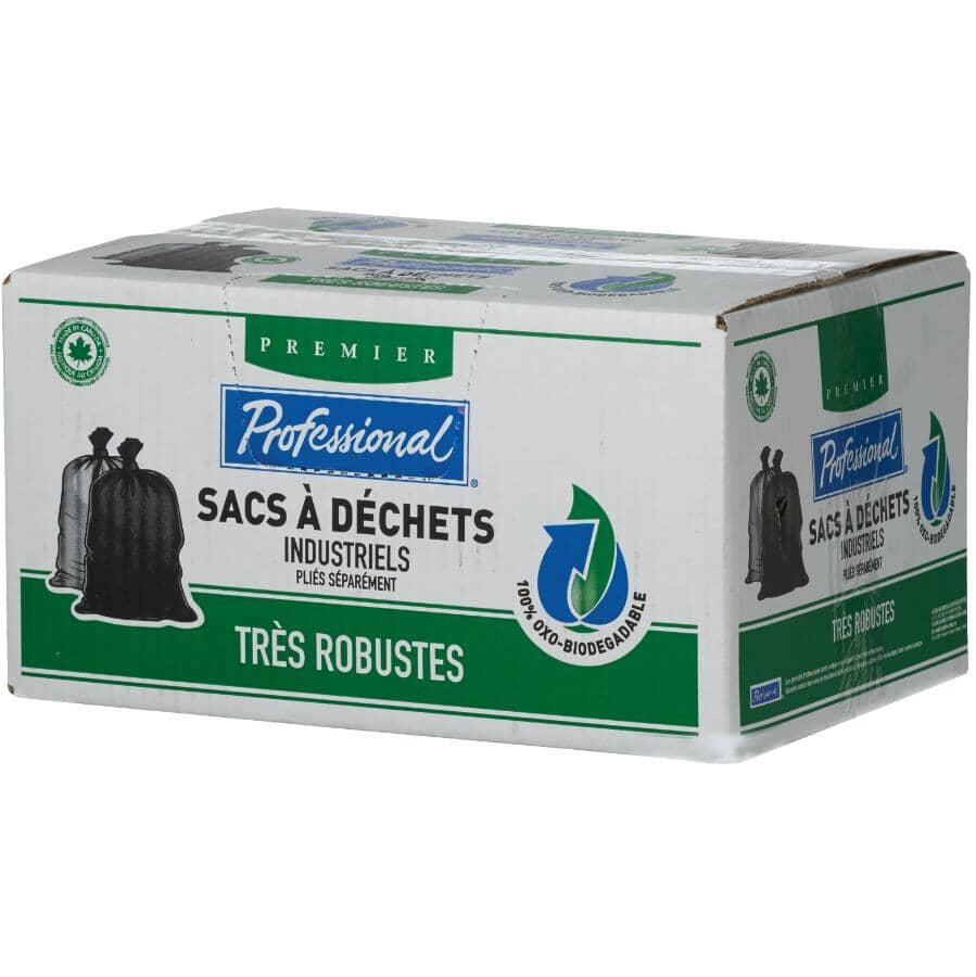 100 Pack 35" x 50" 1.3 Mil Extra Strong Clear Oxo-Biodegradable Garbage Bags