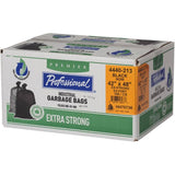 100 Pack 42" x 48" 1.3 Mil Extra Strong Black Oxo-Biodegradable Garbage Bags