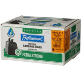 125 Pack 30" x 38" 1.3 Mil Extra Strong Black Oxo-Biodegradable Garbage Bags