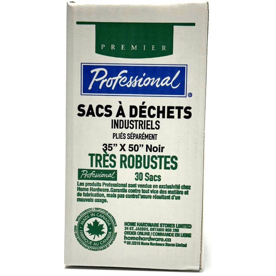 35" x 50" Biodegradable Garbage Bags - Black, 30 Pack