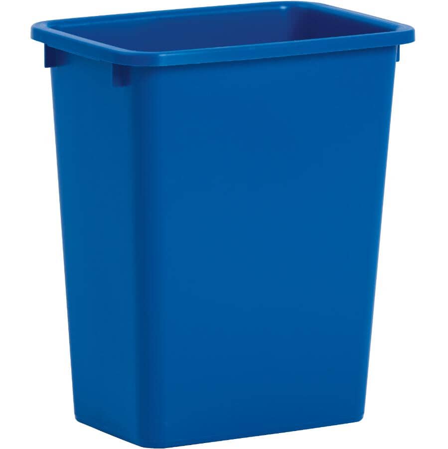 Heavy Duty Wastebasket - Blue, 13" x 9" x 15"