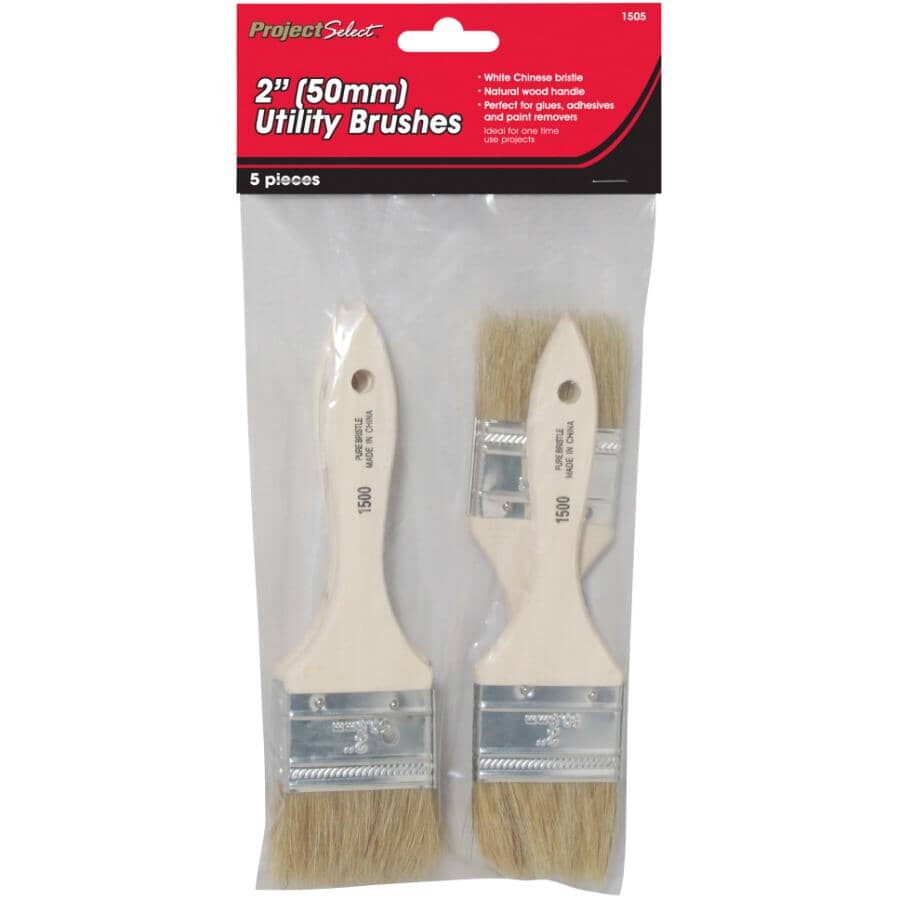 Disposable Chip Brushes - 2"/50 mm, 5 Pack