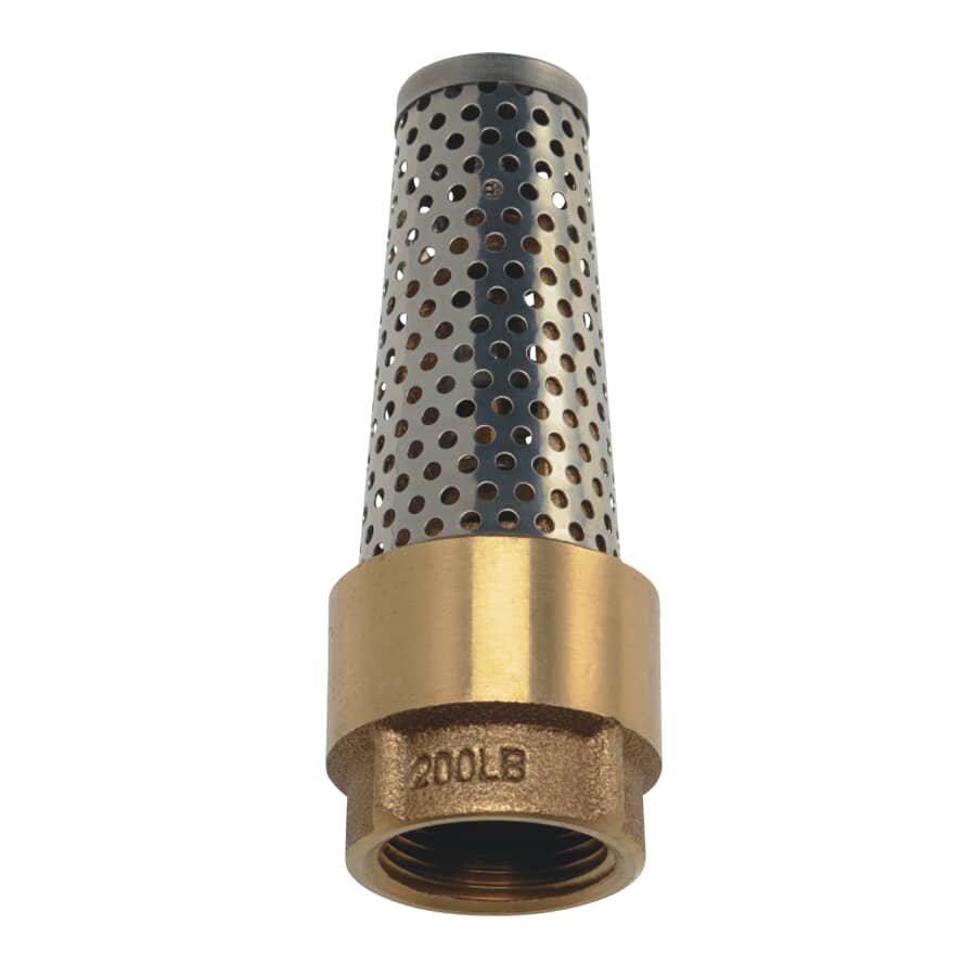1-1/4" Foot Valve - Brass & Stainless Steel