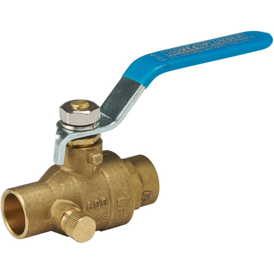 1/2" Brass Ball Valve- with Drain
