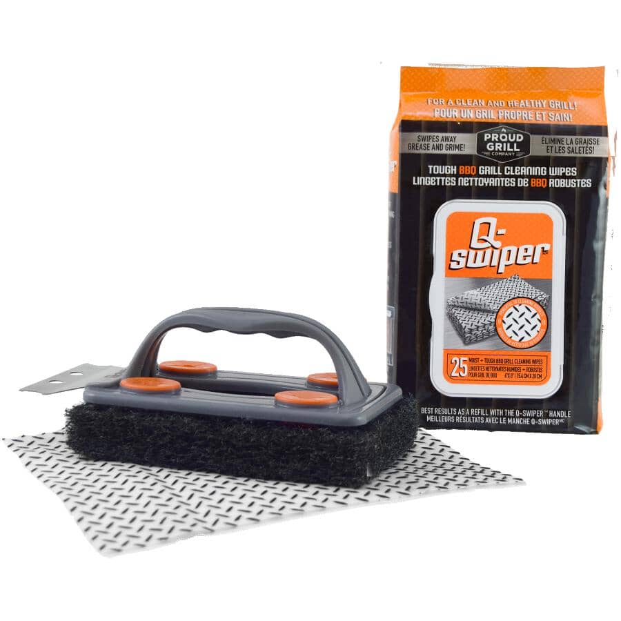 Q-Swiper Bristle-Less Grill Scrubber, with Wipes