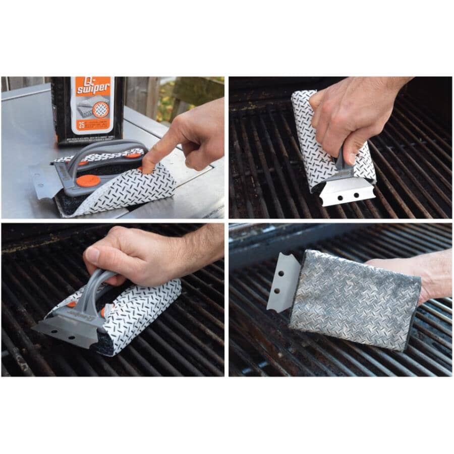 Q-Swiper Bristle-Less Grill Scrubber, with Wipes