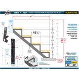 4 Step Steel Stair Riser - 1 Piece, Black