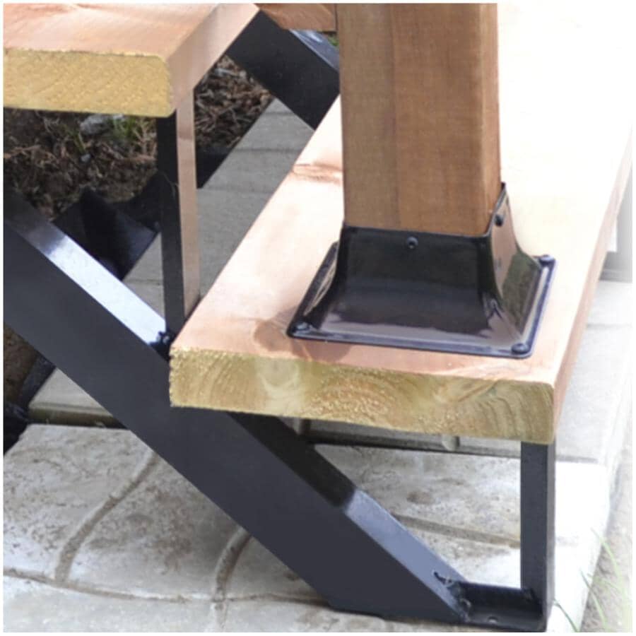 4" x 4" Black Steel Post Base