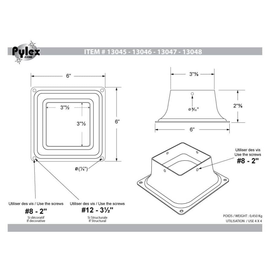 4" x 4" Black Steel Post Base