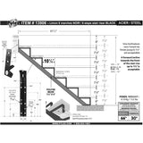 6 Step Steel Stair Riser - 1 Piece, Black