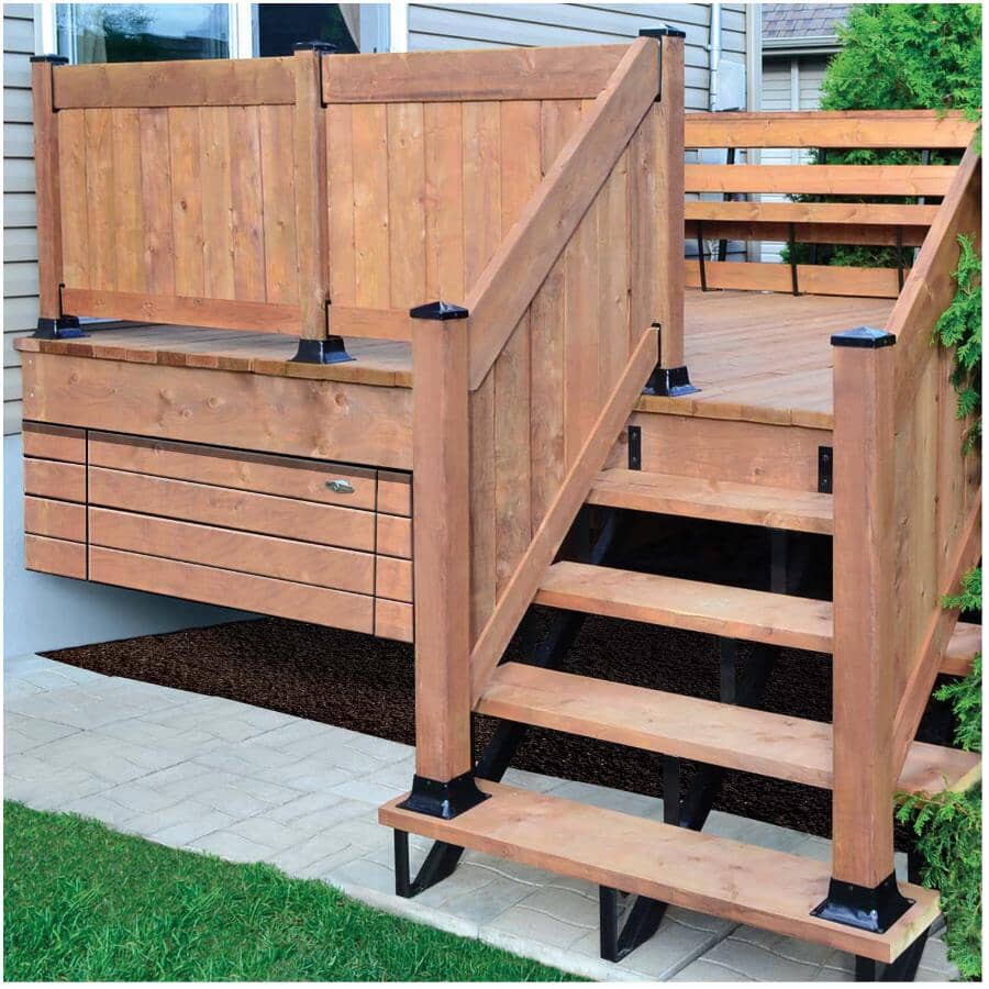 6" x 6" Black Steel Fence Post Cap