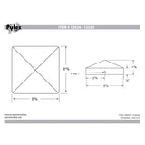 6" x 6" Black Steel Fence Post Cap