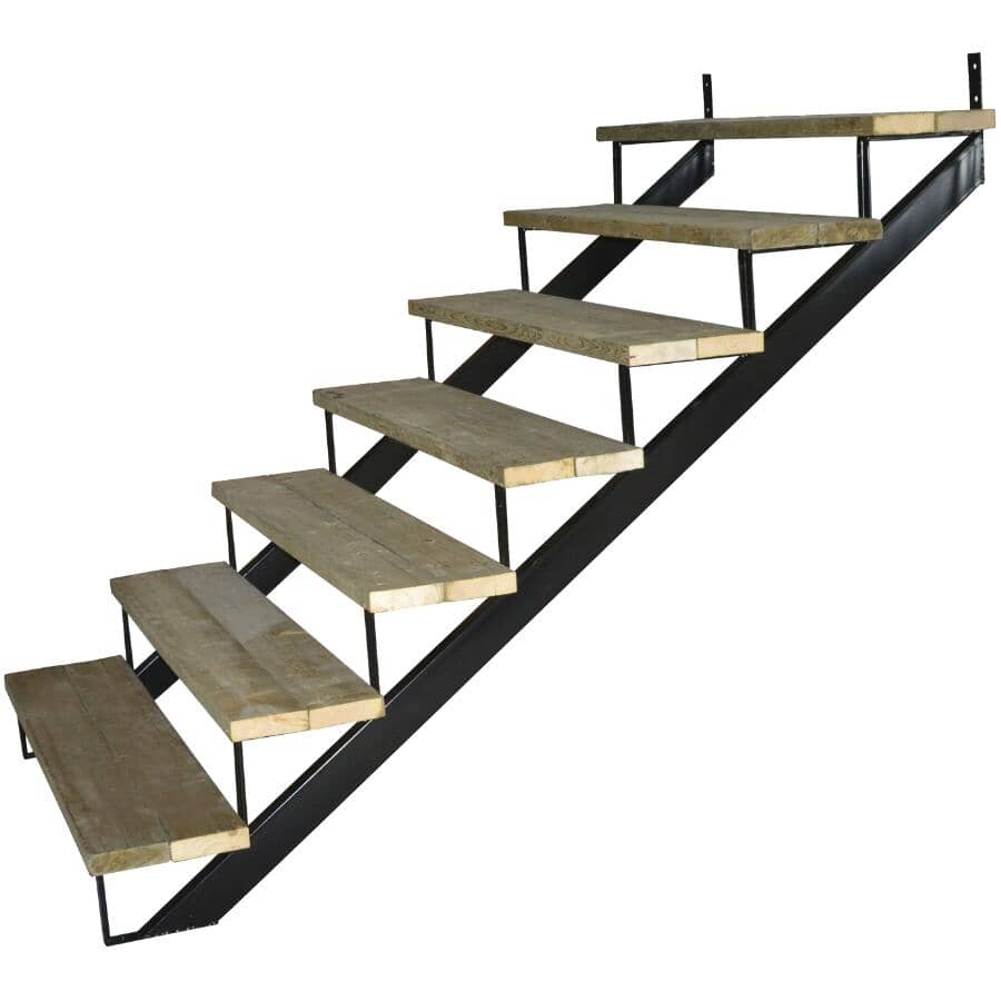 7 Step Steel Stair Riser - 1 Piece, Black