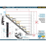 7 Step Steel Stair Riser - 1 Piece, Black