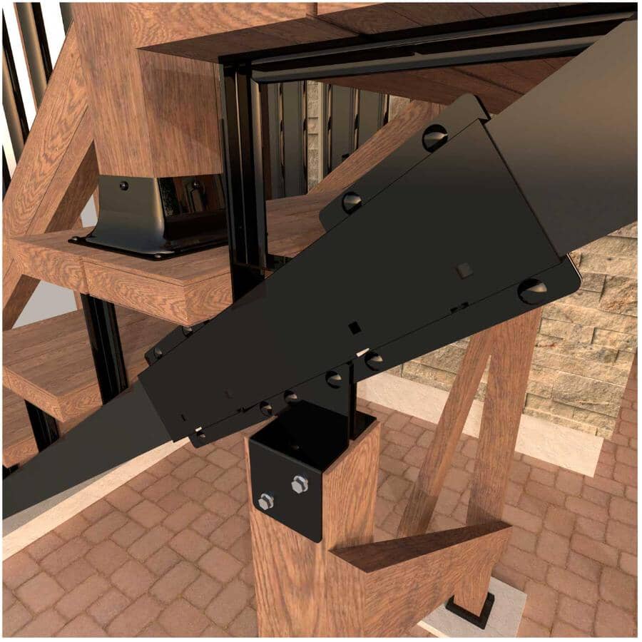 Connector Bracket for Steel Stair Riser - Black