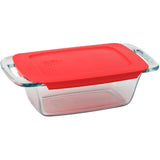 Easy Grab Glass Loaf Pan with Red Lid - 1.5 Qt