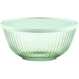 Sculpted Tinted Glass Bowl with Lid - 2.3 Qt, Green