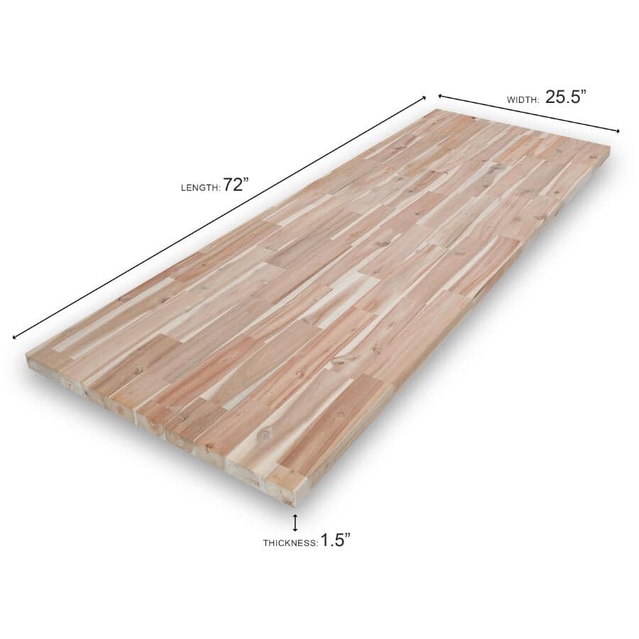 72" x 25.5" x 1.5" Acacia Wood Countertop - Natural