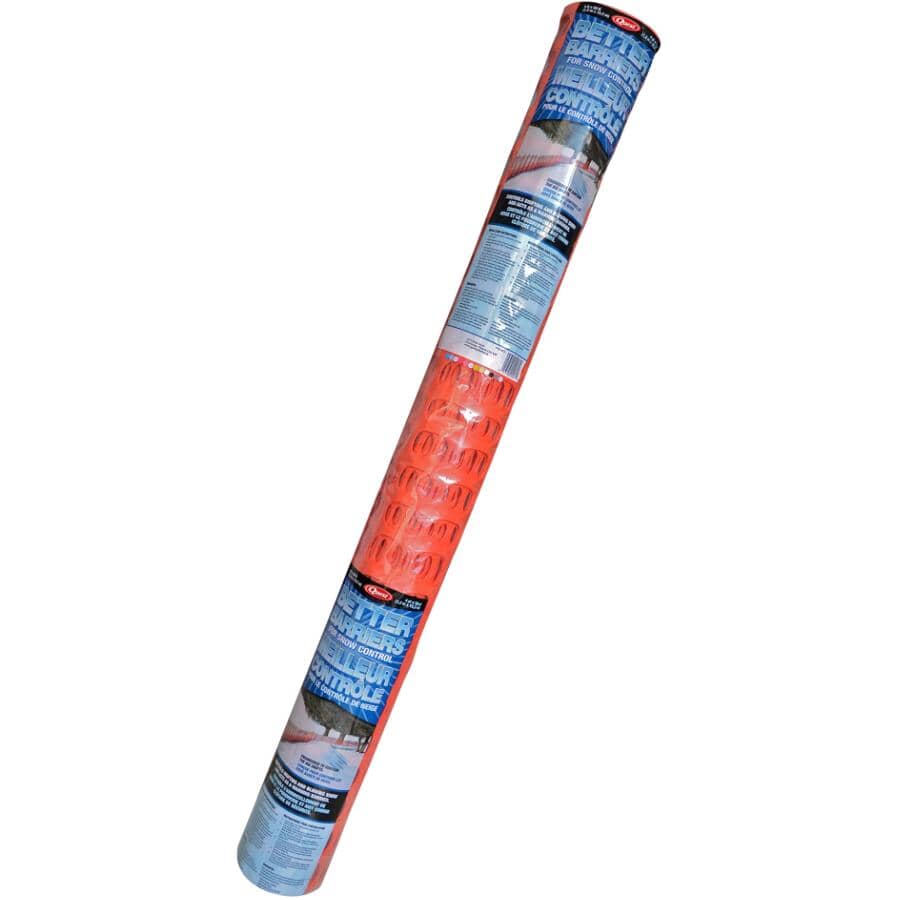 4' x 50' Orange Plastic Drift Control Snow Fence
