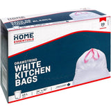 24" x 30" Drawstring White Garbage Bags - 20 Pack