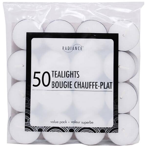 Unscented Tealight Candles - White, 50 Pack