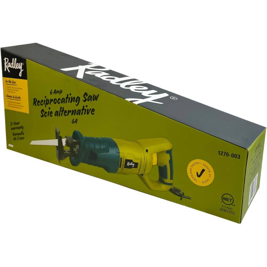 Reciprocating Saw - Variable Speed, 6 Amp
