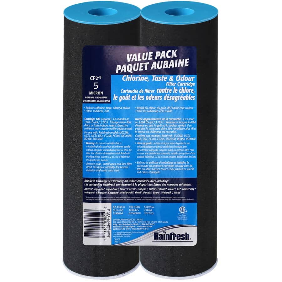 Chlorine, Taste & Odour Filter Cartridge - 5 Micron, 2 Pack