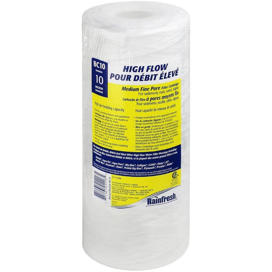 High Flow Sediment Filter Cartridge for BH010 - 10 Micron