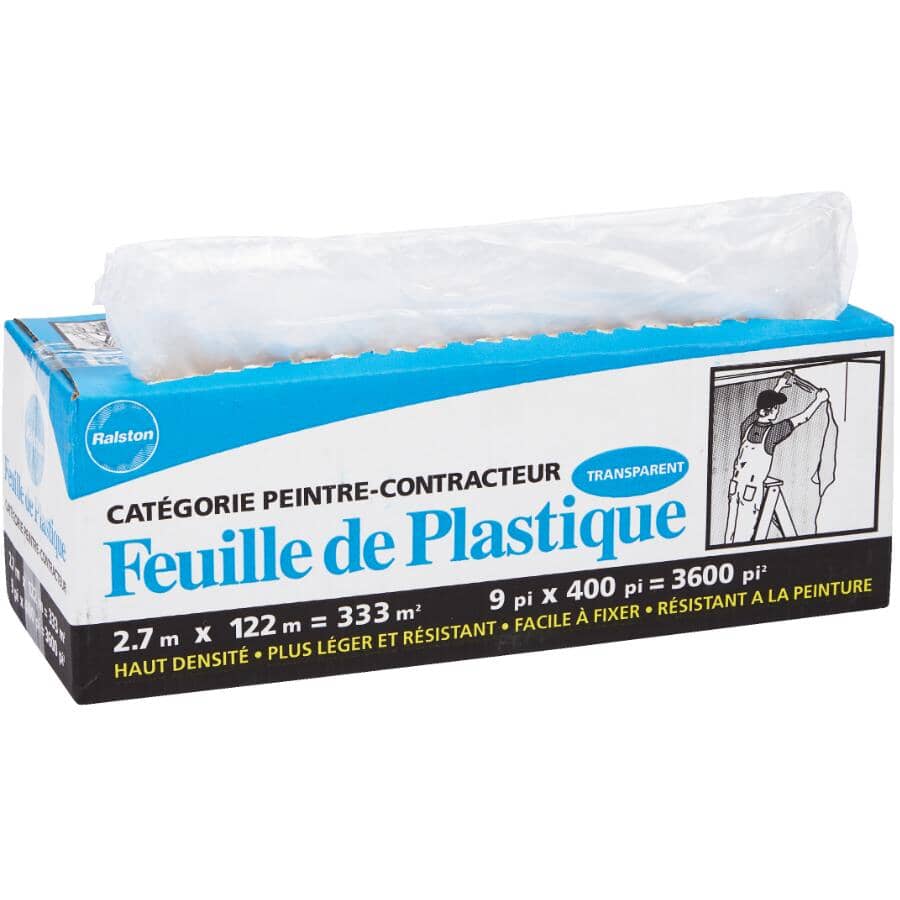 Painter-Contactor Grade Plastic Drop Sheet - 9' x 400'