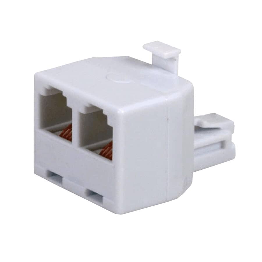 2-In-1 Modular Telephone Splitter Jack - White
